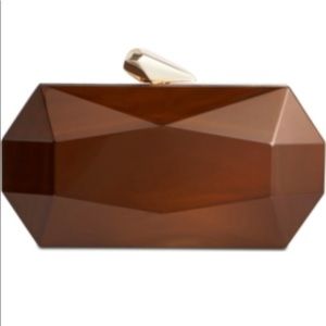 INC Hard Clutch bag with  gold chain strap